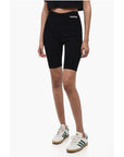 Valentino Stretch Fabric Biker Shorts with Embroidered Logo