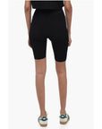 Valentino Stretch Fabric Biker Shorts with Embroidered Logo