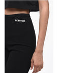 Valentino Stretch Fabric Biker Shorts with Embroidered Logo