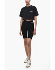 Valentino Stretch Fabric Biker Shorts with Embroidered Logo