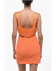 WOERA Side Zipped Silk Crop Top