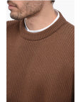Hed Mayner Solid Color Lightweight Cotton Crew-neck Sweater