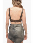 BAIA Leather Bra Top with Embossed Details