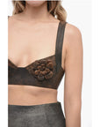 BAIA Leather Bra Top with Embossed Details