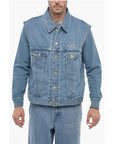 J.Press Sleeveless Denim Jacket with Golden-Buttons