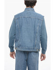 J.Press Sleeveless Denim Jacket with Golden-Buttons