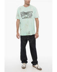 Westfall Dirty Effect Crew-neck T-Shirt with Front Print