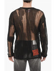 032c Destroyed Effect Sheer Crew-neck Sweater