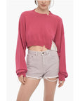 Cropped Turtleneck Cashmere Blend Sweater