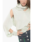 Silk Sweater with Cut-Out Detail and Removable Collar