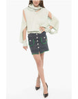 Silk Sweater with Cut-Out Detail and Removable Collar