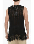 Andersson Bell Perforated Sleeveless GORDON Crew-neck Sweater with Fringes