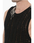 Andersson Bell Perforated Sleeveless GORDON Crew-neck Sweater with Fringes