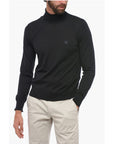 Versace Turtleneck Wool Blend Sweater with Logo