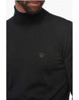 Versace Turtleneck Wool Blend Sweater with Logo
