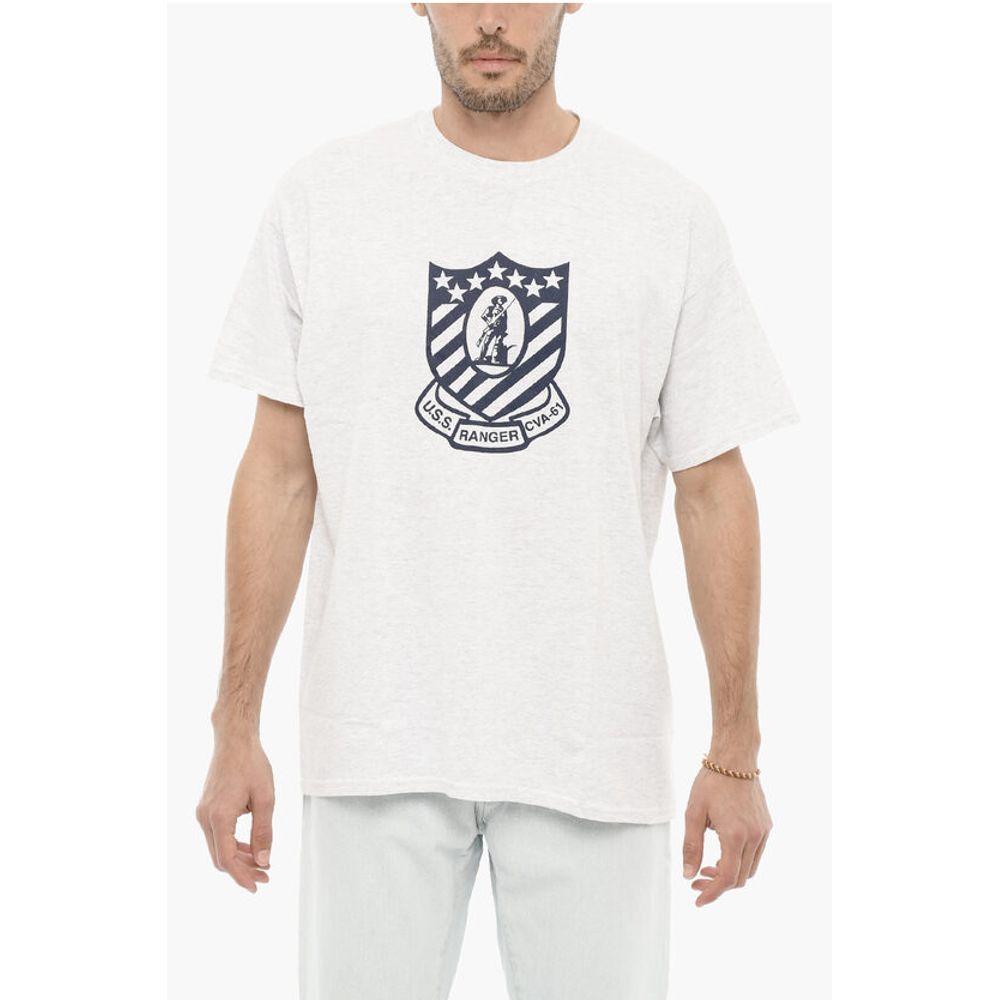 Wild Donkey Solid Color RANGER Crew-neck T-Shirt with Contrasting Print