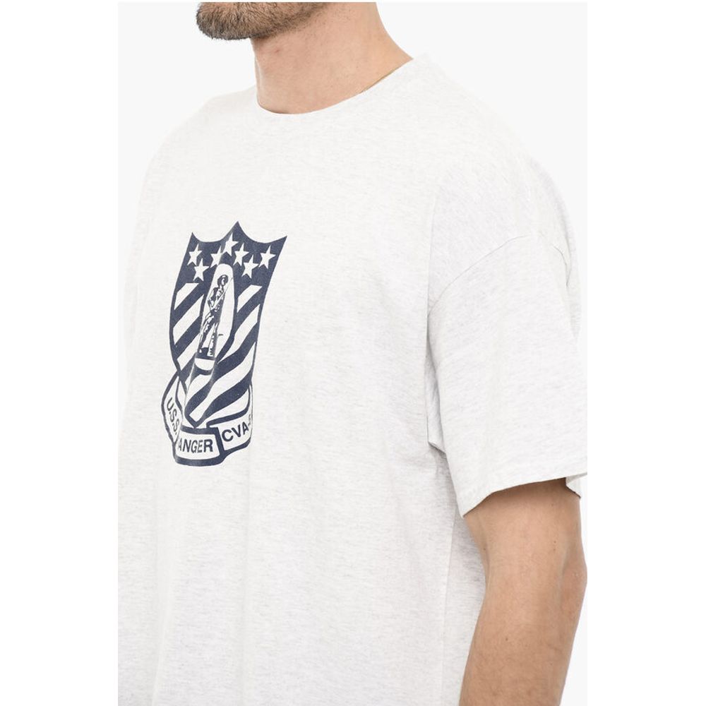 Wild Donkey Solid Color RANGER Crew-neck T-Shirt with Contrasting Print