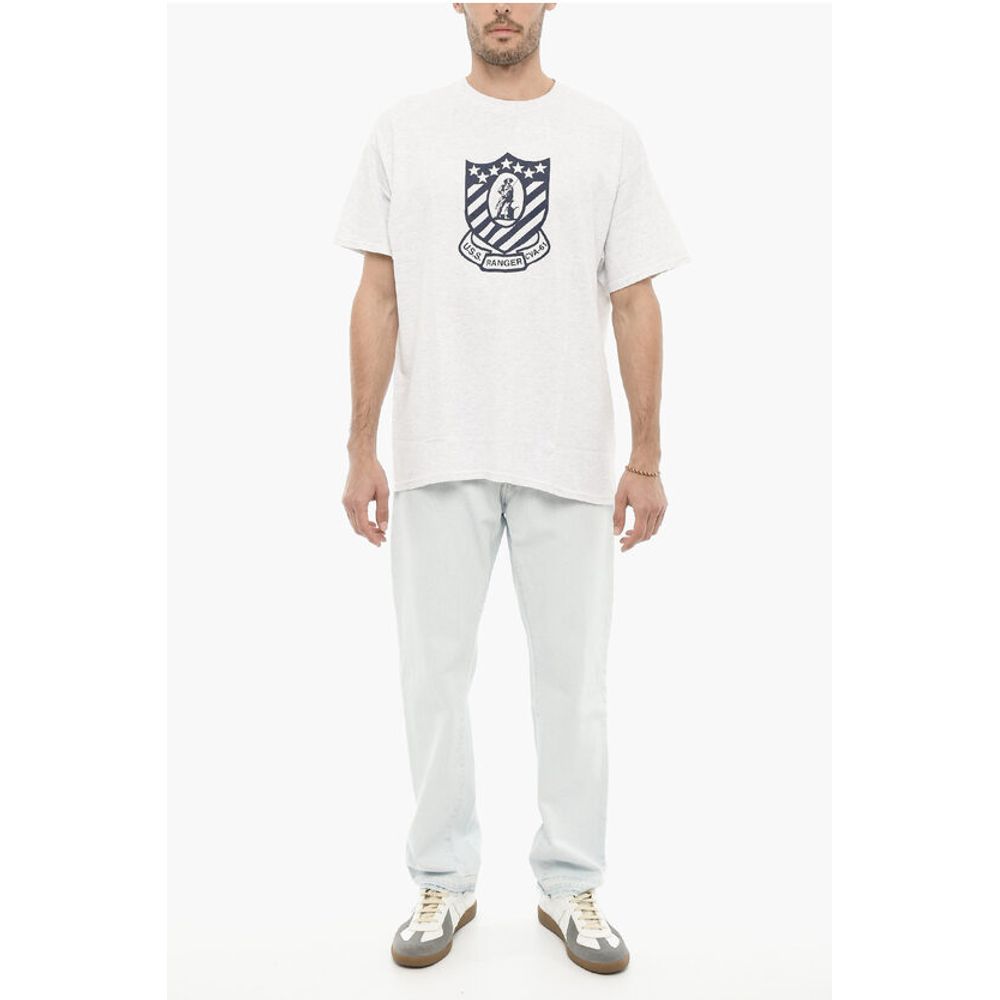 Wild Donkey Solid Color RANGER Crew-neck T-Shirt with Contrasting Print