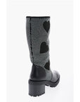 Moschino LOVE Studded High-Boots with Leather Details 8cm