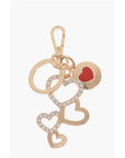 Moschino LOVE Golden-Effect keyring with Heart-Shaped Charm