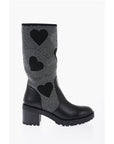 Moschino LOVE Studded High-Boots with Leather Details 8cm