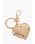 Moschino LOVE Golden-Effect keyring with Heart-Shaped Charm