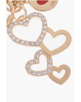 Moschino LOVE Golden-Effect keyring with Heart-Shaped Charm