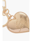 Moschino LOVE Golden-Effect keyring with Heart-Shaped Charm