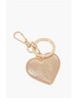 Moschino LOVE Golden-Effect keyring with Heart-Shaped Charm