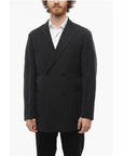 J.Press Wool and Flax Side Vents Peak Lapel Double-Breasted Blazer