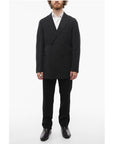 J.Press Wool and Flax Side Vents Peak Lapel Double-Breasted Blazer