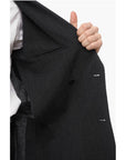 J.Press Wool and Flax Side Vents Peak Lapel Double-Breasted Blazer