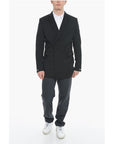 MSFTSrep Wool Blend Flap Pockets Double Breast Jacket