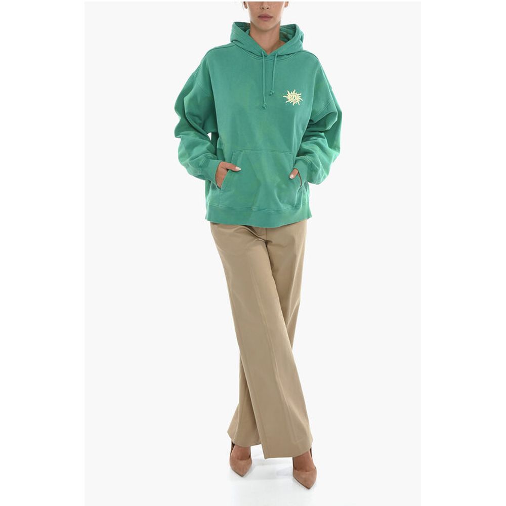 Holzweiler Back Printed Brushed Cotton RIVERS LOGOS Hoodie