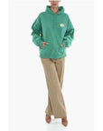 Holzweiler Back Printed Brushed Cotton RIVERS LOGOS Hoodie