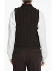 Samsoe Samsoe Cable Knit Sleeveless HUSKE V-Neck Sweater Sleeveless