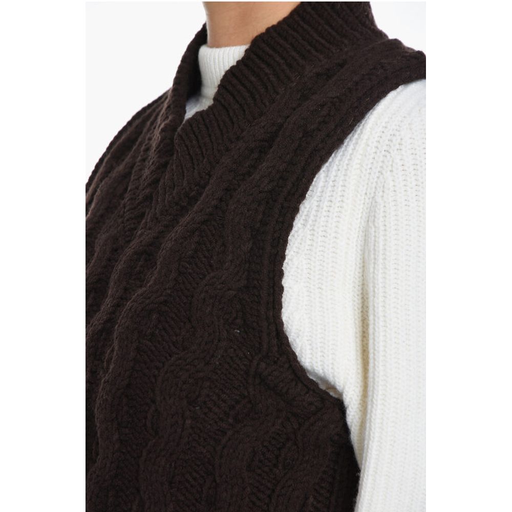 Samsoe Samsoe Cable Knit Sleeveless HUSKE V-Neck Sweater Sleeveless