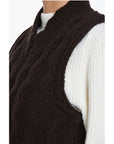 Samsoe Samsoe Cable Knit Sleeveless HUSKE V-Neck Sweater Sleeveless