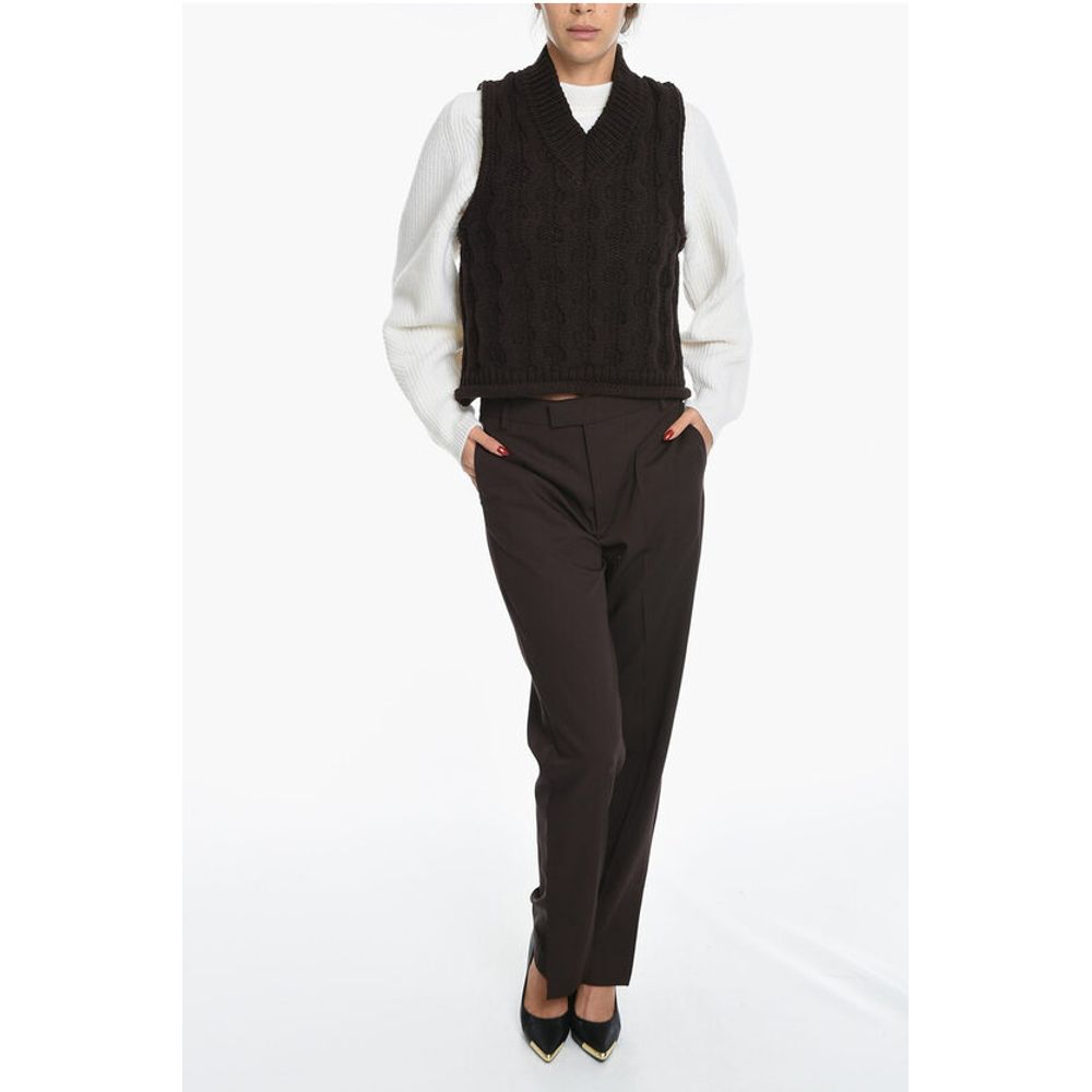 Samsoe Samsoe Cable Knit Sleeveless HUSKE V-Neck Sweater Sleeveless