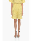 Samsoe Samsoe Solid Color KAREN Shorts with Perforated Motif