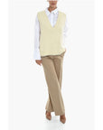 Samsoe Samsoe V-Neck KRISTA Knitted Vest with Contrasting Stitching