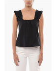 Samsoe Samsoe Solid Color GILL Top with Gathers and Ruffles