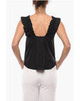 Samsoe Samsoe Solid Color GILL Top with Gathers and Ruffles