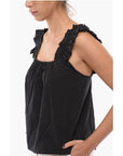 Samsoe Samsoe Solid Color GILL Top with Gathers and Ruffles