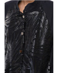 Stretch Cotton Lightweight Jacket with Lurex Details and Sna