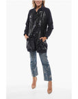 Stretch Cotton Lightweight Jacket with Lurex Details and Sna