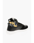 Versace JEANS COUTURE Leather and Fabric MEYSSA High-Top Sneakers wi