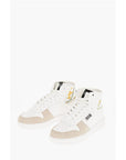 Versace JEANS COUTURE Leather and Fabric MEYSSA High-Top Sneakers wi