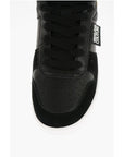 Versace JEANS COUTURE Leather and Fabric MEYSSA High-Top Sneakers wi
