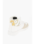 Versace JEANS COUTURE Leather and Fabric MEYSSA High-Top Sneakers wi
